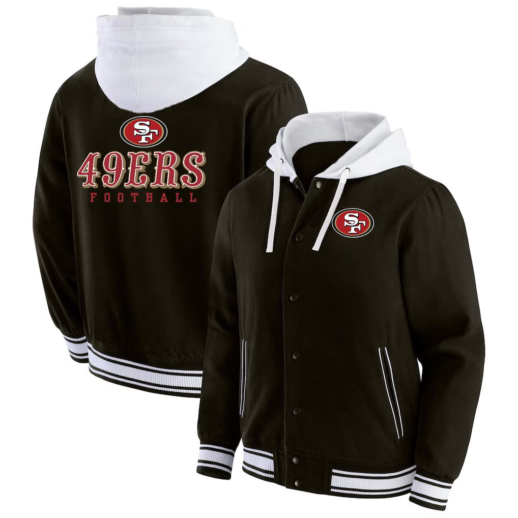 Men 2026 NFL San Francisco 49ers  jacket hoodie Black 012